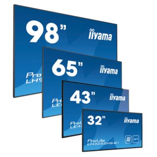 iiyama ProLite LFDs, Full HD, USB, RS232, Ethernet, Kit (RS232), schwarz