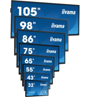 iiyama ProLite IDS, 24/7, 164cm (64,6), 4K, USB, RS232, Ethernet, Android, Kit (RS232), schwarz